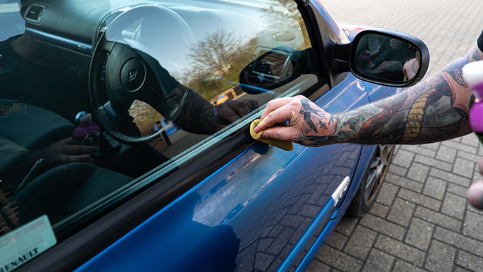 Trim restoration stage of how to detail a car