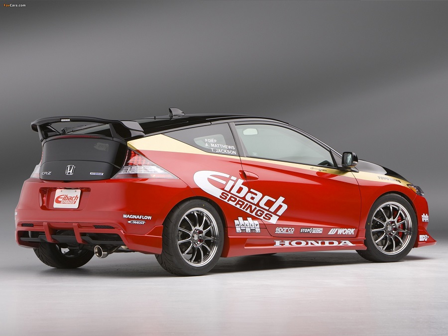 An Eibach-liveried Honda CRZ, one of the best car suspension brands 