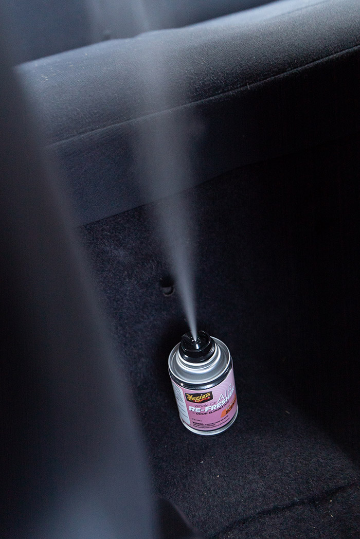 Using an air freshener on car's interior