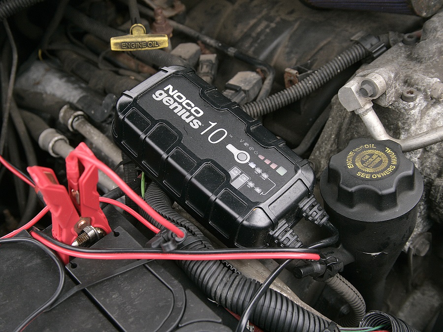 A NOCO car battery charger.