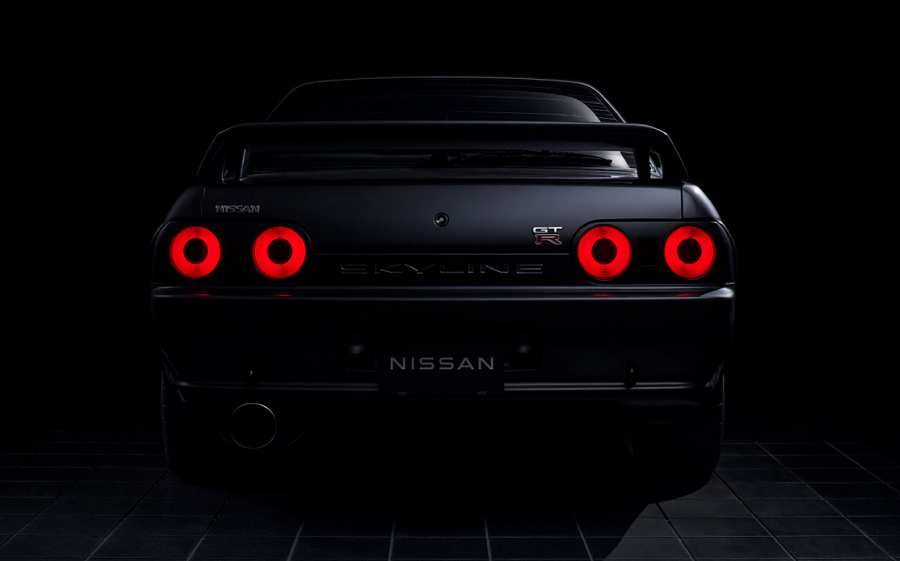 The rear of an R32 GT-R soon to receive an electric conversion
