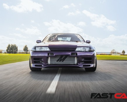 The front end of the car with Mishimoto intercoolers