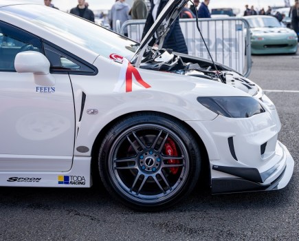 A detailed shot of an FD2 Civic tuned by FEEL's