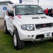 The front of a Pajero Evo.