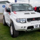 The front of a Pajero Evo.