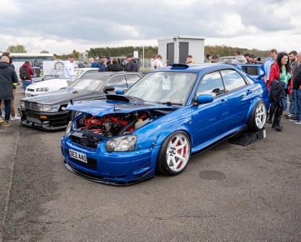 blue blobeye Subaru wins show & shine competition.