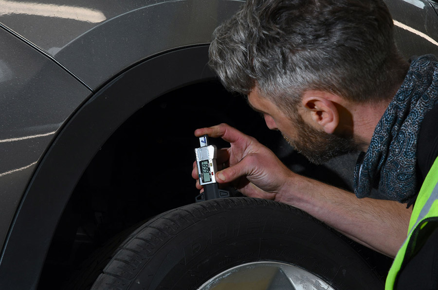 Checking tire tread depth