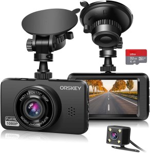 Orskey front and rear dash cam