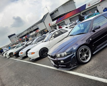 A row of Nissan Skylines.
