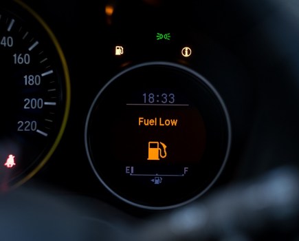 an array of warning lights