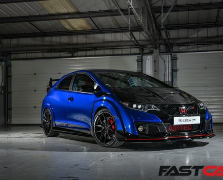 front 3/4 shot of modified honda civic type r fk2
