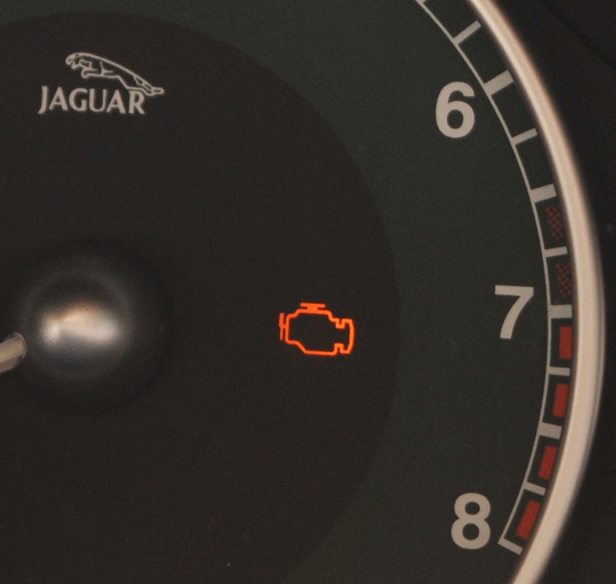 A Jaguar's check engine light