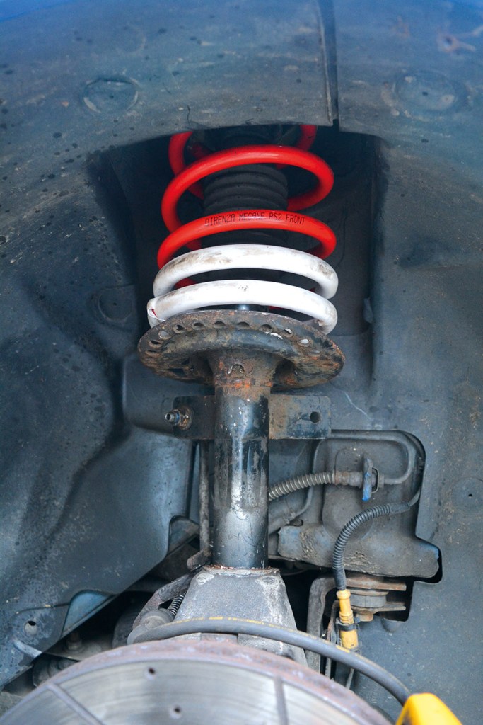 lowering springs in place on car 