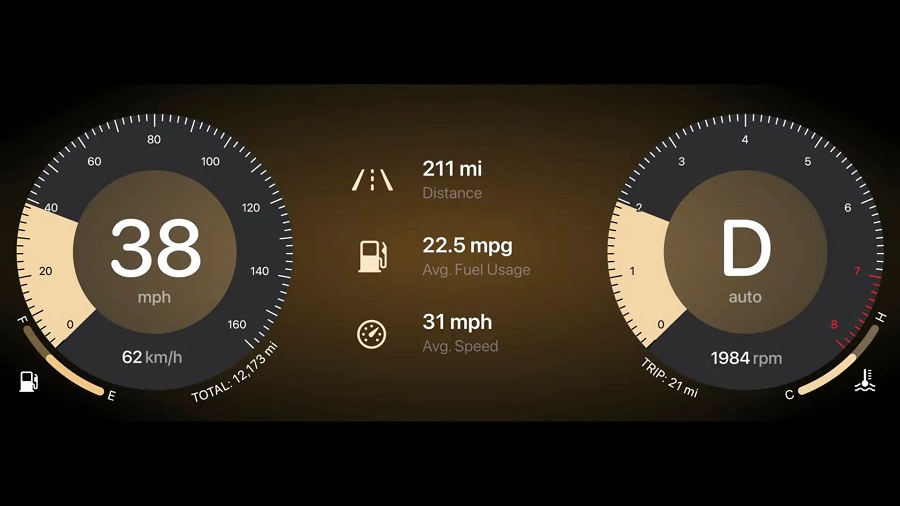 CarPlay new dash gauge design