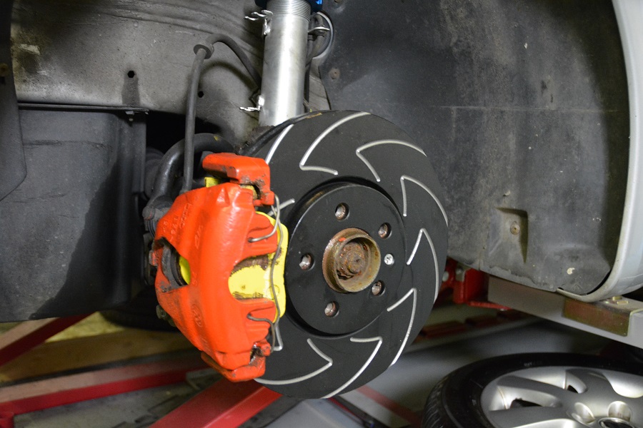 EBC brake rotor and pad install