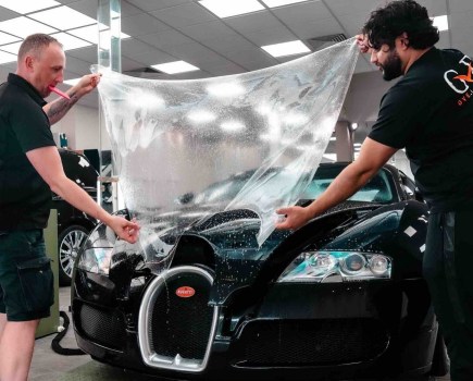 GVE installing PPF onto a Veyron