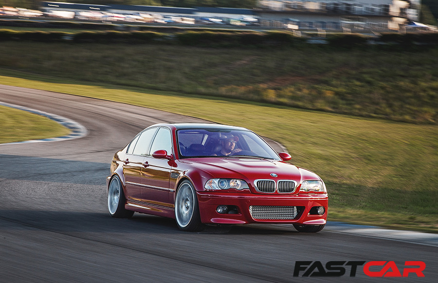on track shot of e46 m3