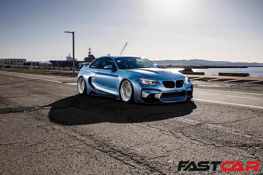 front 3/4 shot of modified bmw m2