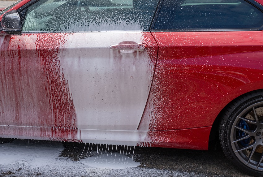 Masterson's Car Care Mystic Snow Foam Auto Wash in use