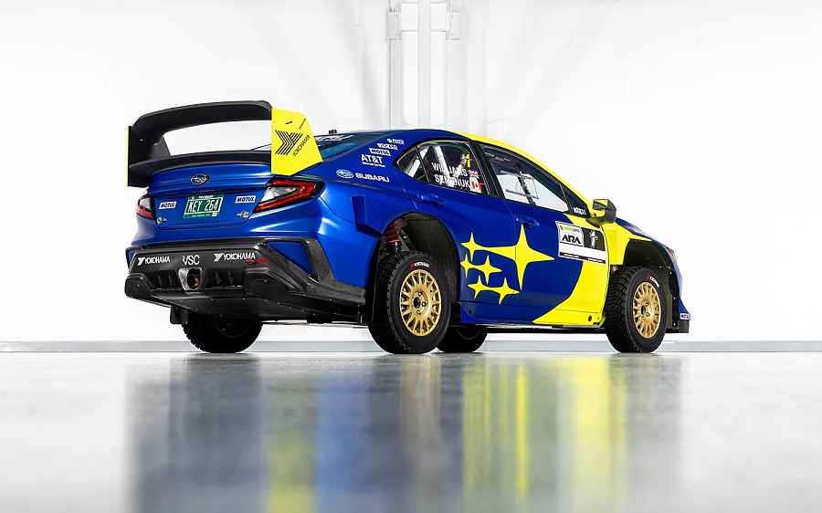 Subaru WRX rally car 2023 rear