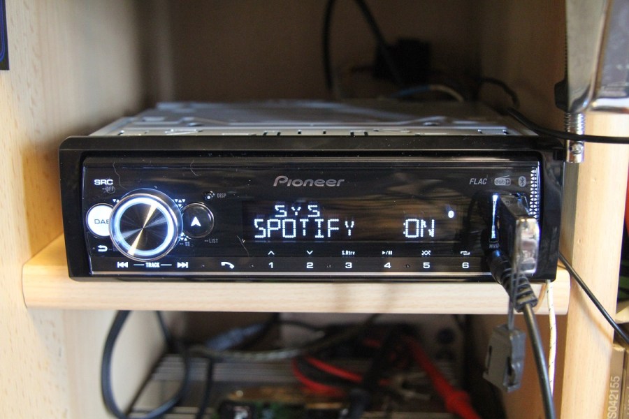 PIONEER MVH-S520DAB connected to Spotify