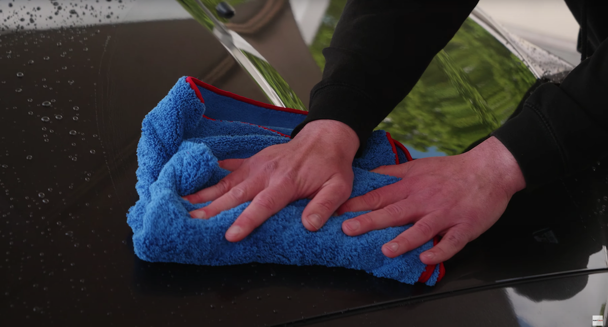 hands on drying towel