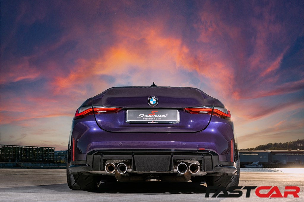 exhaust and rear end on modified bmw m4 g82