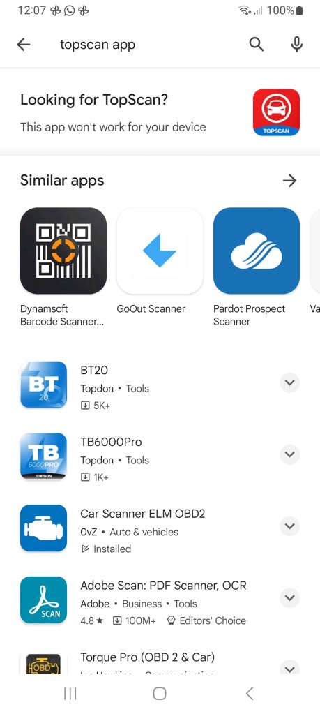 TopDon TopScan scanner app
