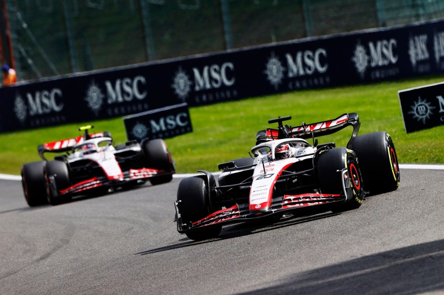 2023 Haas F1 cars at Spa