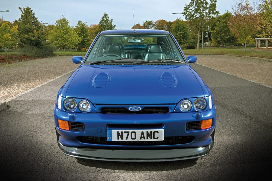 front on shot of Ford Escort RS Cosworth