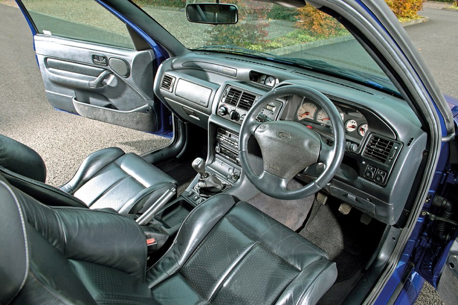 interior shot of Ford Escort RS Cosworth