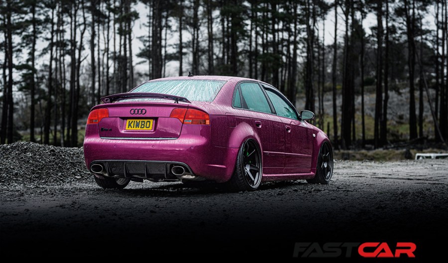 rear 3/4 shot of modified Audi RS4