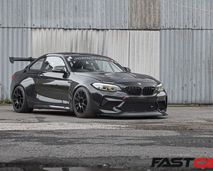 front 3/4 shot of modified BMW M240i