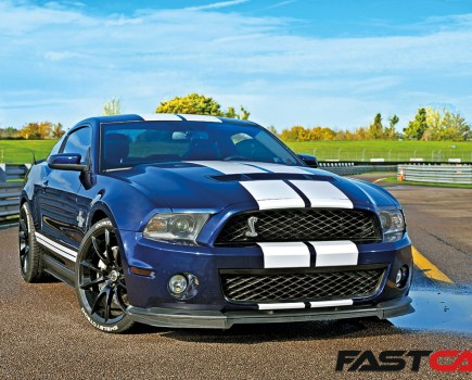 front 3/4 shot of shelby gt500 mustang
