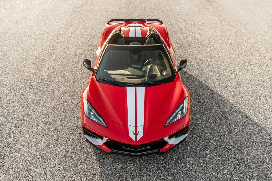 front aerial shot of Hennessey C8 Corvette H700