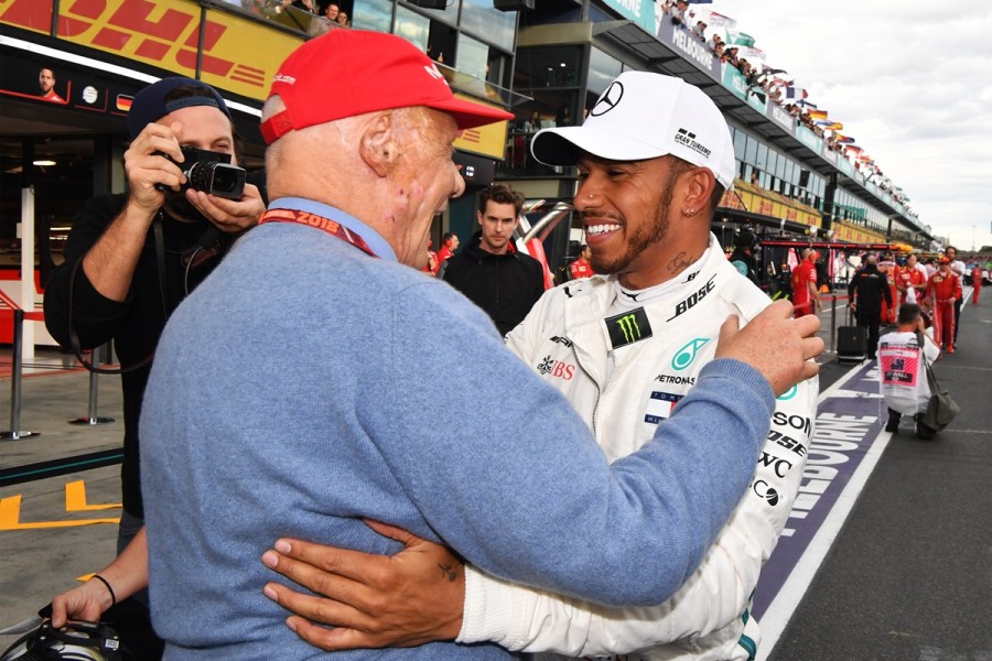 Niki Lauda congratulates Lewis Hamilton - 2018