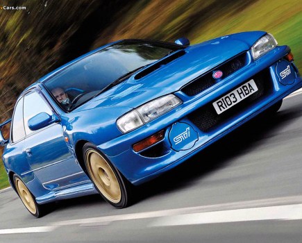 Driving shot of impreza GC8 WRX STI
