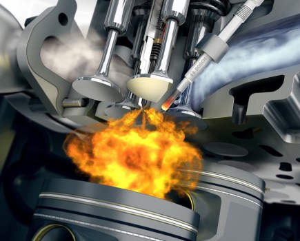 illustration of combustion occurring within an engine