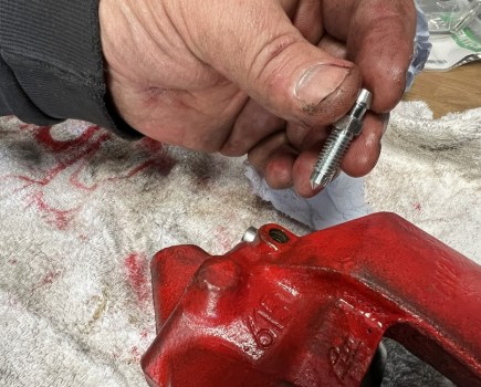 installing brake caliper bleed screws