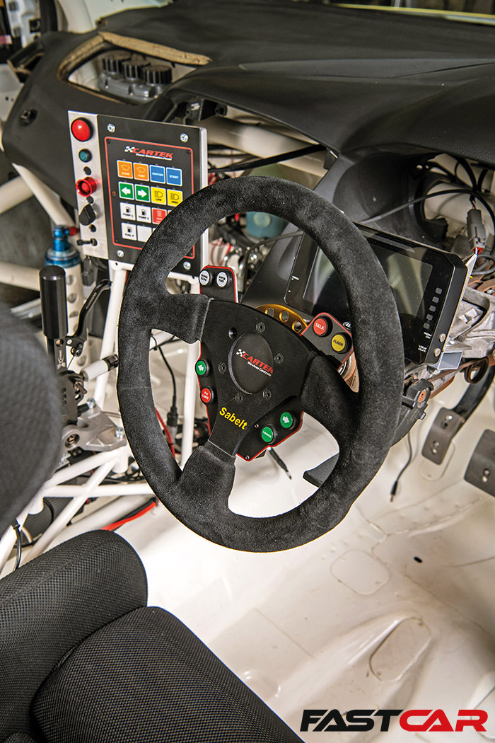 steering wheel in mk3 ford focus race car 