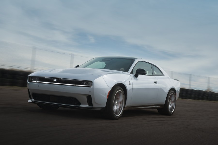 electric Dodge Charger on track
