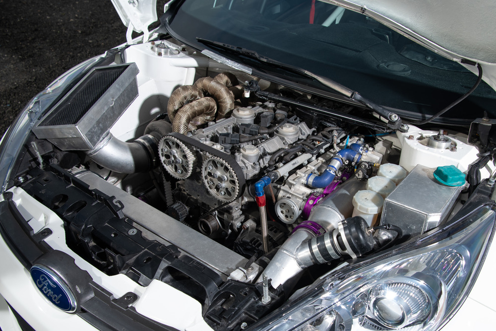 tuned Ford five-cylinder Duratec engine