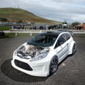 Tuned Mk7 Ford Fiesta showing tuned engine through the bonnet