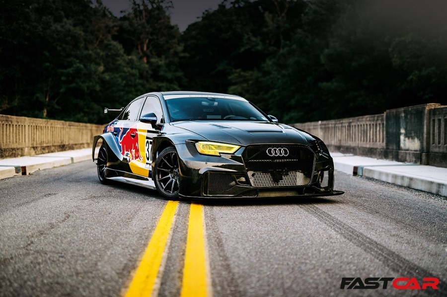 front 3.4 shot of widebody Audi RS3