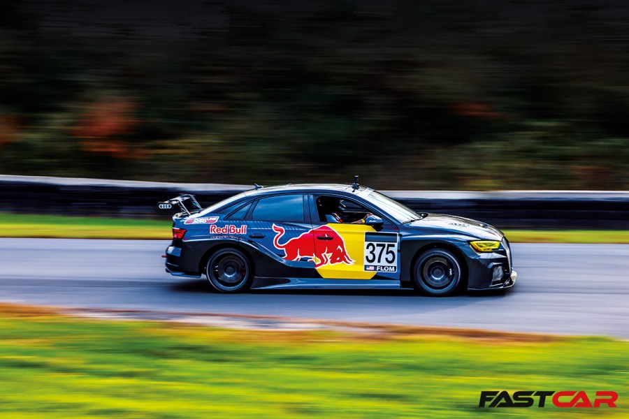 driving shot of widebody Audi RS3