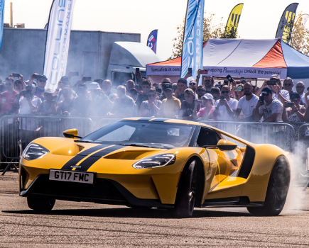 Ford GT at Ford Fair doing stunts
