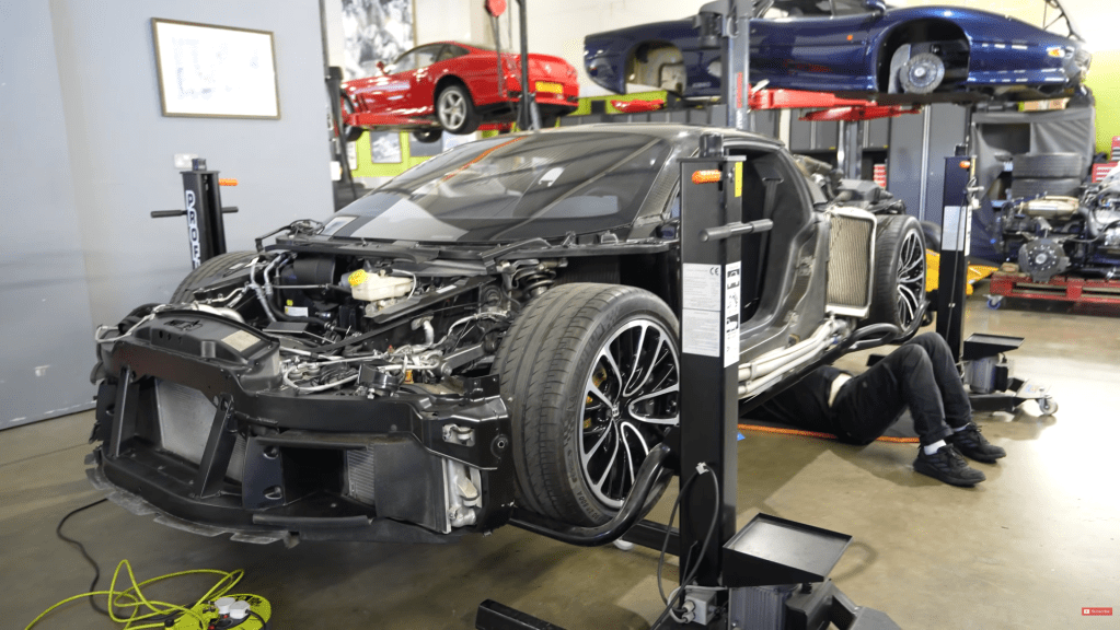 Bugatti Veryon being rebuilt in workshop