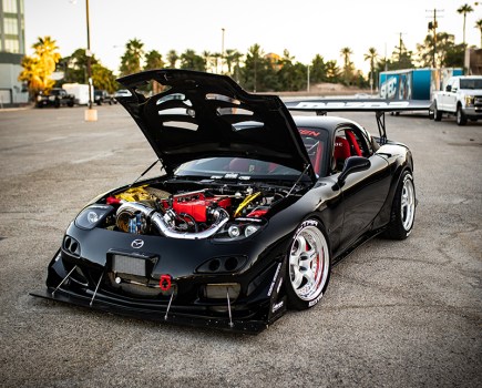4 Rotor Mazda RX-7 with bonnet open