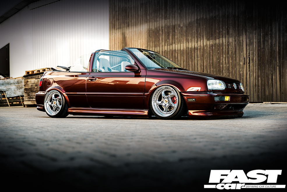 Bagged Mk3 Golf Cabrio Is World's Cleanest Soft-top VW