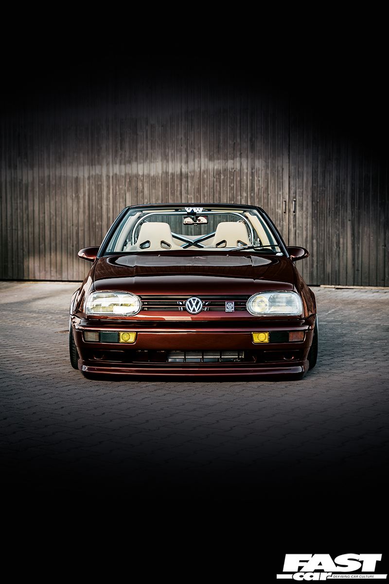Bagged Mk3 Golf Cabrio Is World's Cleanest Soft-top VW